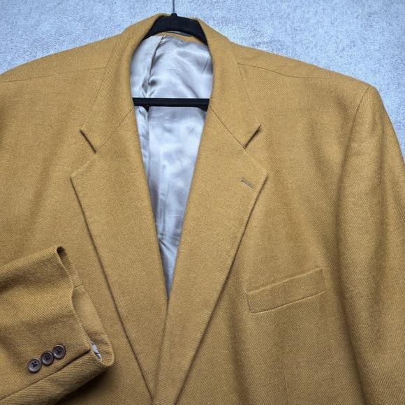 Alpaca Wool Sport Coat Blazer Brown Mens 43R Made in Canada Classic Tailored